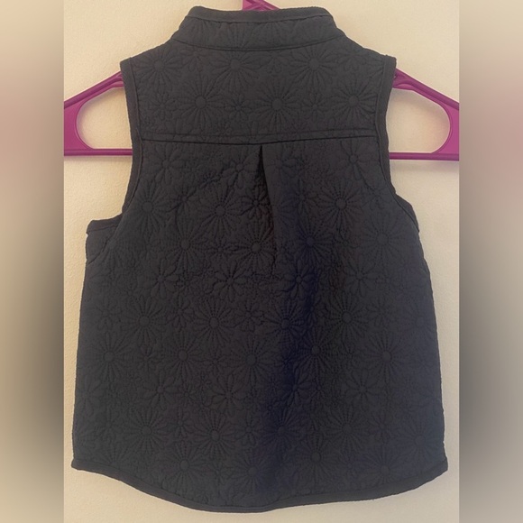 Max Studio Kids Navy Floral Snap Button Up Vest Girls Sz 4T NWT - Picture 2 of 13